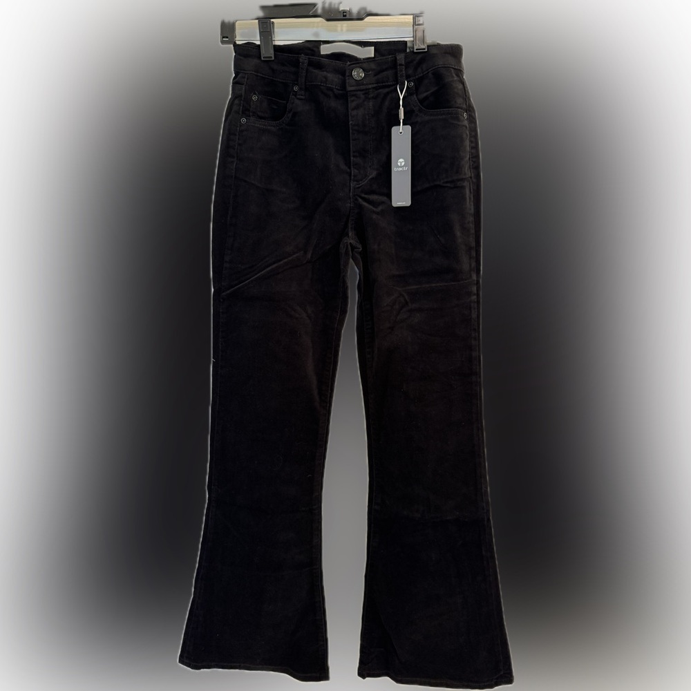 Tractr Dark Corduroy Pants NWT size 2/26. High Rise Slim fit flare